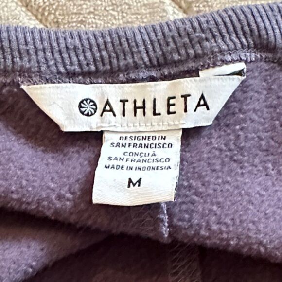Athleta Coaster Luxe Recover Sweatshirt Oversized Medium Crew Neck Purple Active - Picture 9 of 15